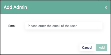 enter the email of the user