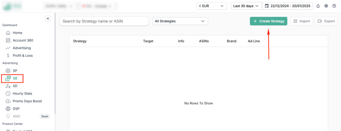 Create SB ads in Amazon