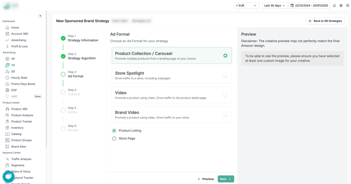 Create Amazon SB ads 