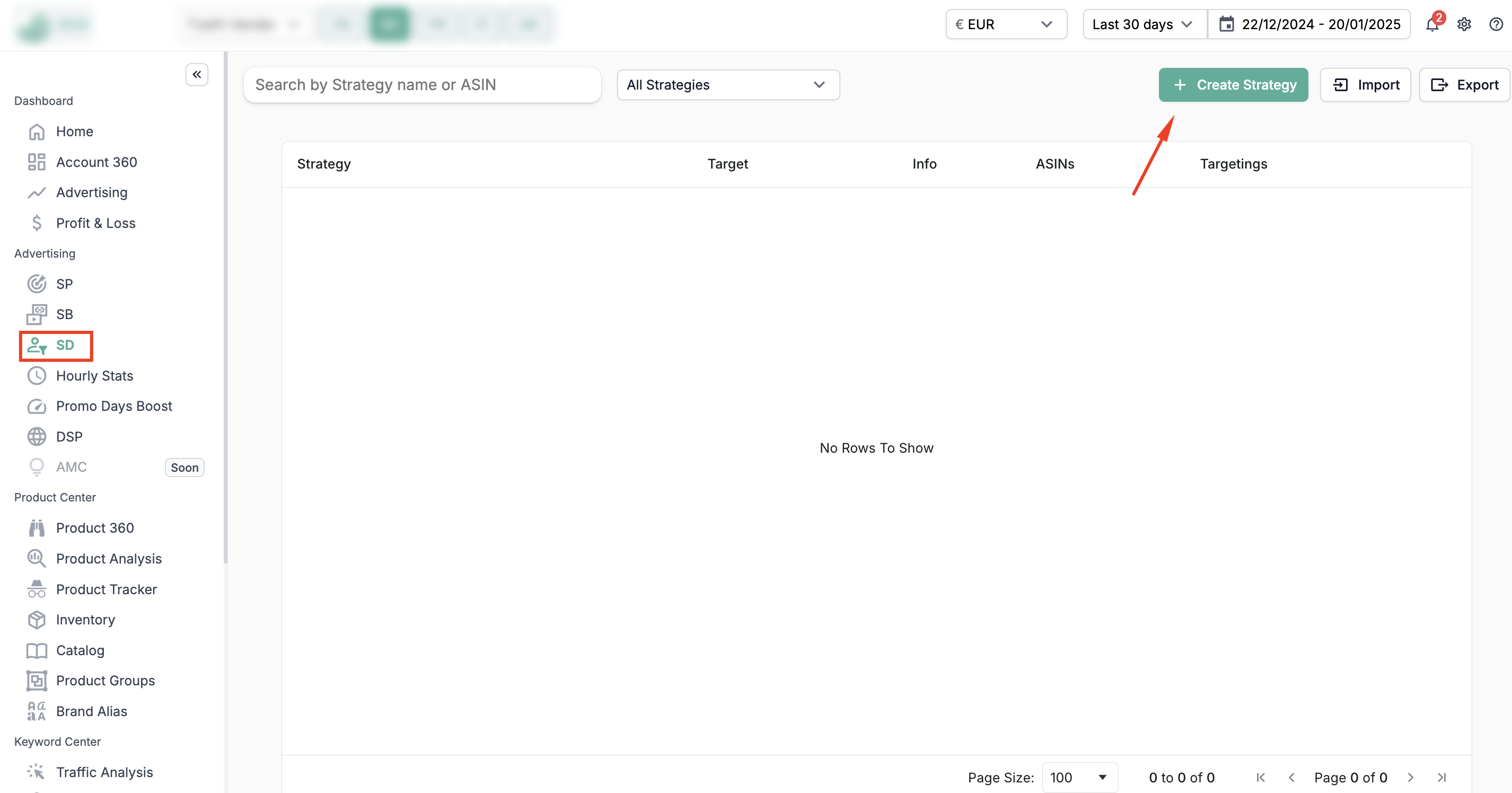 Create Amazon SD ads