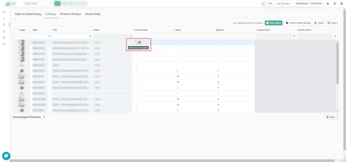 catalog dashboard