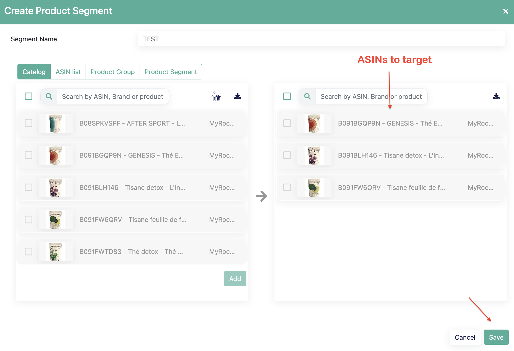 Create product segment