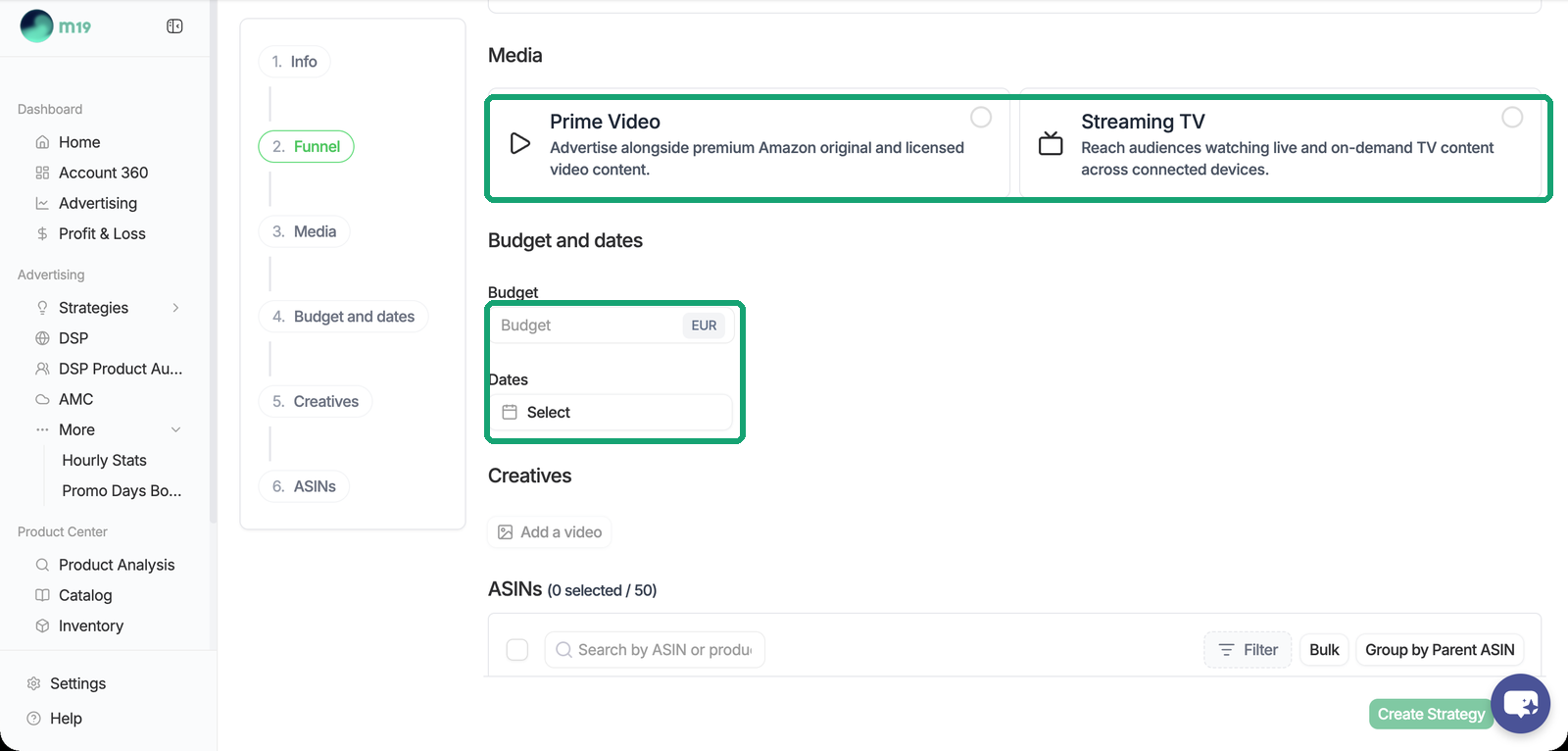 Media step and flight budget